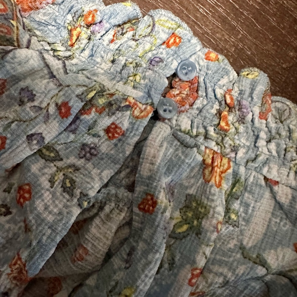 Women's mock neck flowy - sleeveless top - size MEDIUM - NWOT - blue/floral - Picture 5 of 6